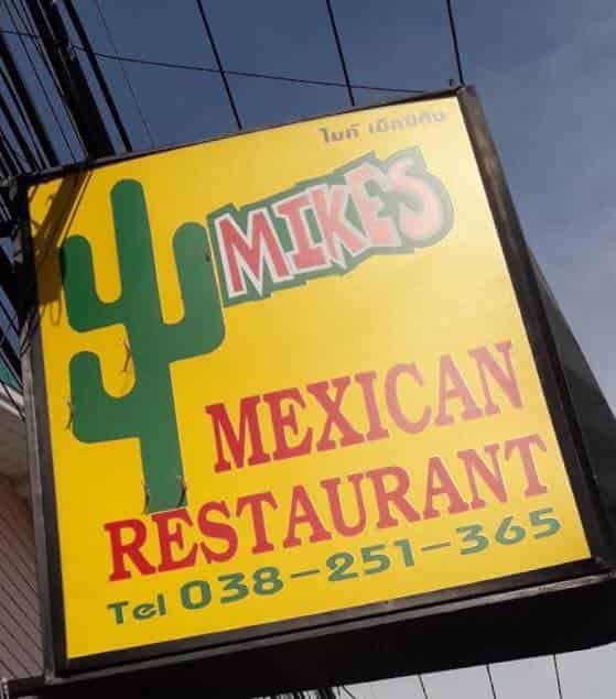 Mike's Mexican Restaurant Jomtien Beach Sign