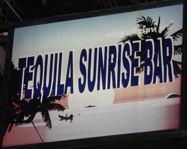 Tequila Sunrise sign