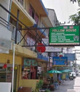 Yellow House Massage sign